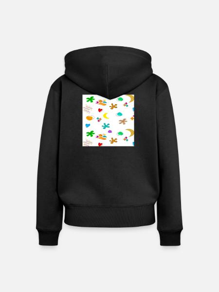 Muster1 - Frauen Premium Bio Zip Hoodie - Schwarz