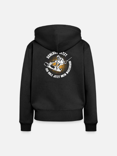 Stunt Wakeboard Surfboard Kitesurfer Statement - Frauen Premium Bio Zip Hoodie - Schwarz