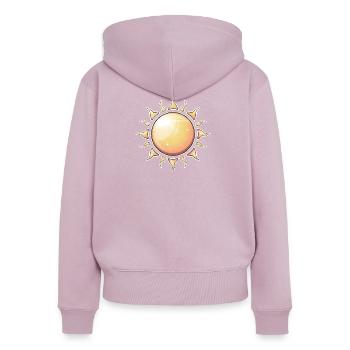 Strahlender Sonnenschliff Natur Design - Frauen Premium Bio Zip Hoodie - Altrosa - Hinten - Julia (174cm)