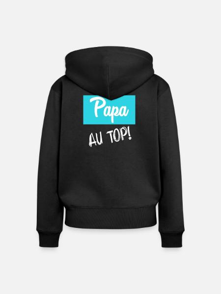 PAPA - Frauen Premium Bio Zip Hoodie - Schwarz