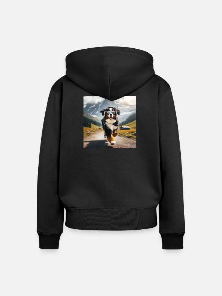 Berner Sennenhund - Frauen Premium Bio Zip Hoodie - Schwarz