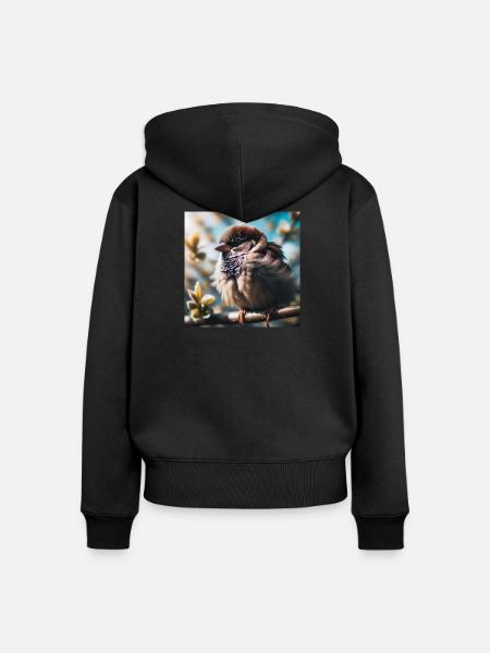 Spatz - Frauen Premium Bio Zip Hoodie - Schwarz