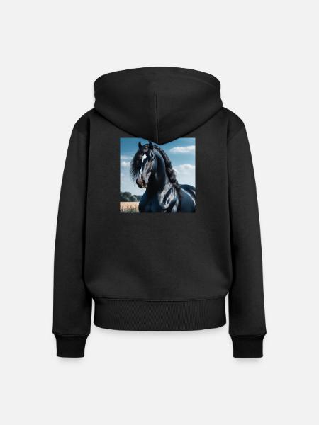 Eleganz des Pferdes - Frauen Premium Bio Zip Hoodie - Schwarz