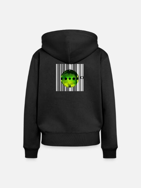 SPOT - HELD - Frauen Premium Bio Zip Hoodie - Schwarz