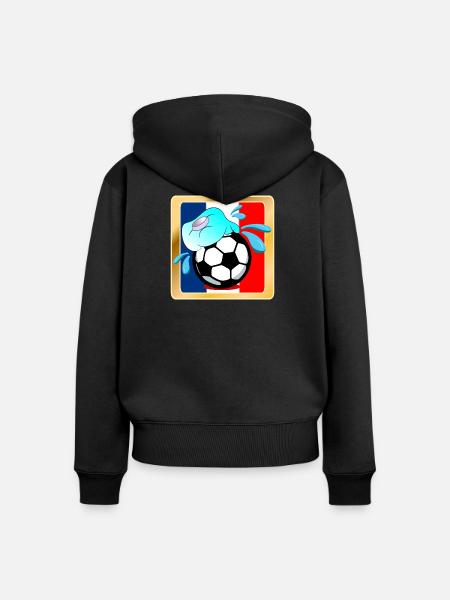 Frankreich Sommerfußball - Frauen Premium Bio Zip Hoodie - Schwarz