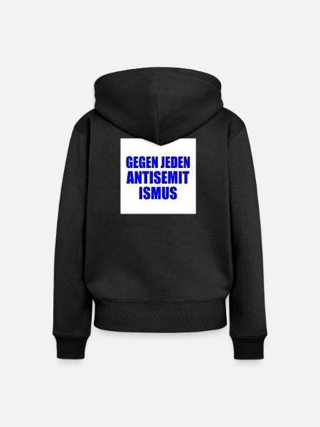 gegen jeden antisemitismus - Frauen Premium Bio Zip Hoodie - Schwarz