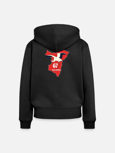 Bas-Rhin - Frauen Premium Bio Zip Hoodie - Schwarz