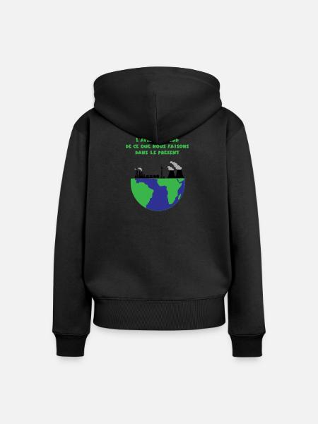 Planet Erde - Frauen Premium Bio Zip Hoodie - Schwarz