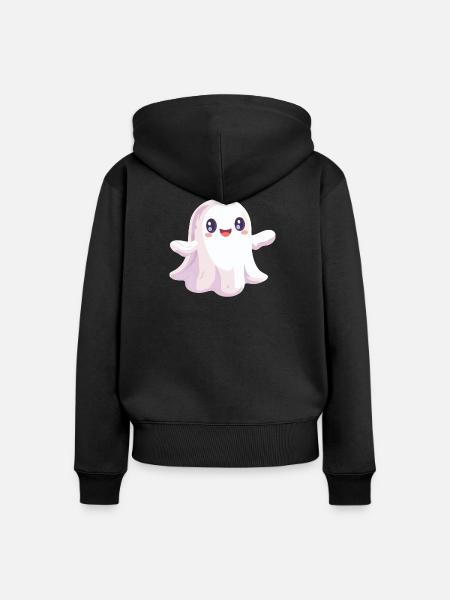 Niedlicher Geist - Frauen Premium Bio Zip Hoodie - Schwarz