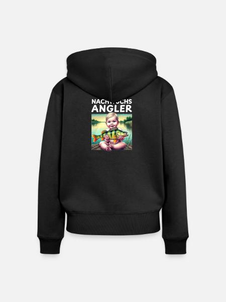 Nachwuchs Angler - Baby Geschenk - Frauen Premium Bio Zip Hoodie - Schwarz