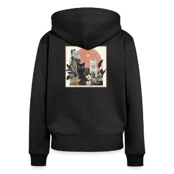 cats collage - Women's Premium Organic Zip Hoodie - black - Back - Julia (174cm)