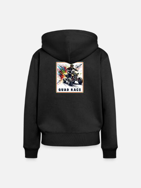 Quad Race – Speed Explosion - Frauen Premium Bio Zip Hoodie - Schwarz