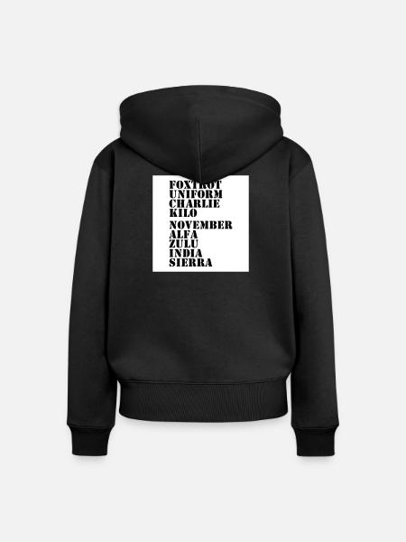 Gegen Nazis - Frauen Premium Bio Zip Hoodie - Schwarz