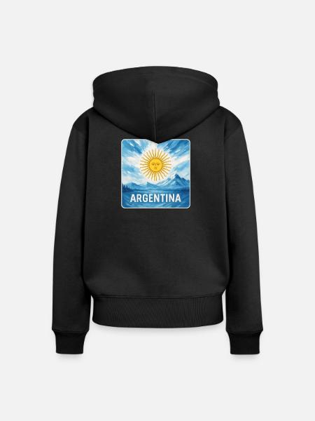 Argentinien Nationalfarben Design - Frauen Premium Bio Zip Hoodie - Schwarz