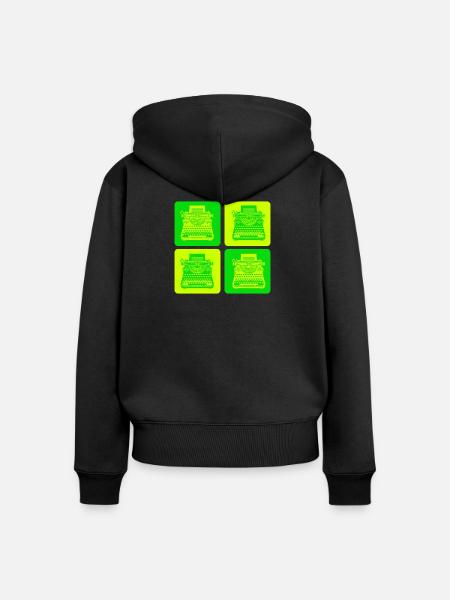 Schreibmaschinen Design - Frauen Premium Bio Zip Hoodie - Schwarz