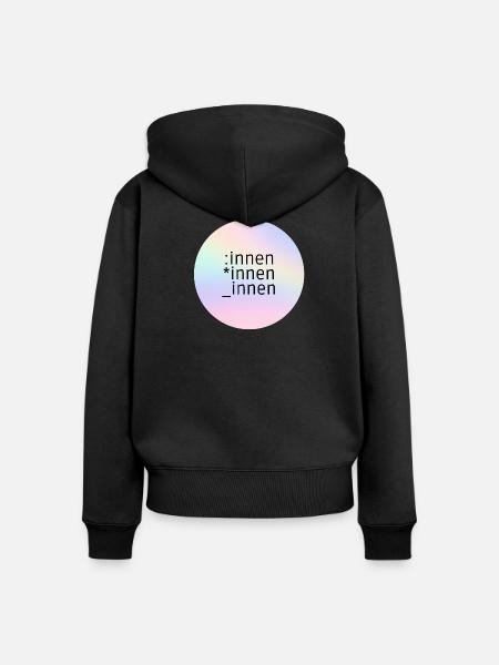 *innen_innen:innen - Frauen Premium Bio Zip Hoodie - Schwarz