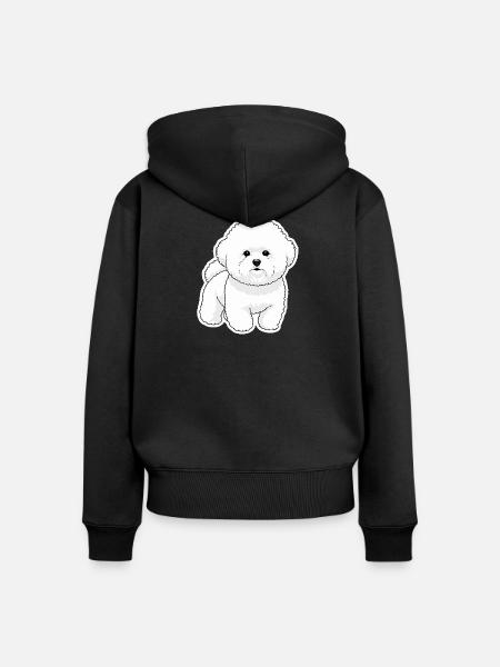 Bichon Mignon - Frauen Premium Bio Zip Hoodie - Schwarz