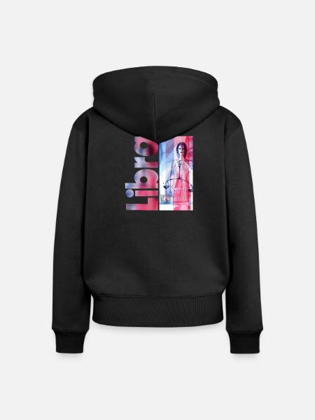 Sternzeichen Waage - Frauen Premium Bio Zip Hoodie - Schwarz
