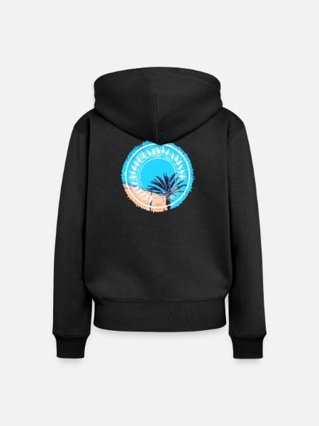 Tropische Strandlandschaft - Frauen Premium Bio Zip Hoodie - Schwarz