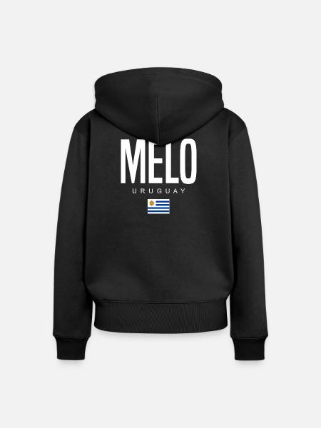 Melo Uruguay Uruguayer - Frauen Premium Bio Zip Hoodie - Schwarz