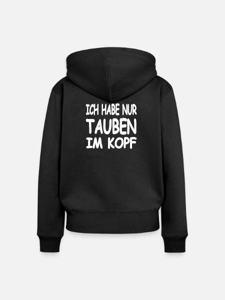 Tauben - Frauen Premium Bio Zip Hoodie - Schwarz