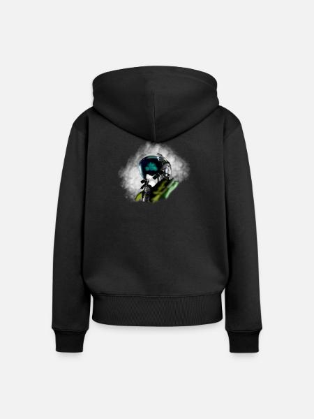 Jet Pilot - Frauen Premium Bio Zip Hoodie - Schwarz