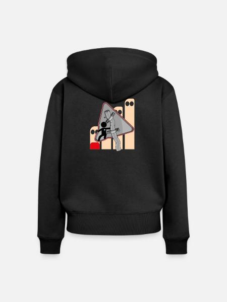 SIGNAL - Frauen Premium Bio Zip Hoodie - Schwarz