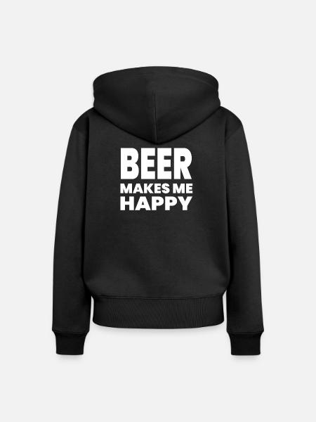 Bier - Frauen Premium Bio Zip Hoodie - Schwarz