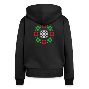 Snowflakes Pattern Christmas Sweater Snow - Women's Premium Organic Zip Hoodie - black - Back - Julia (174cm)