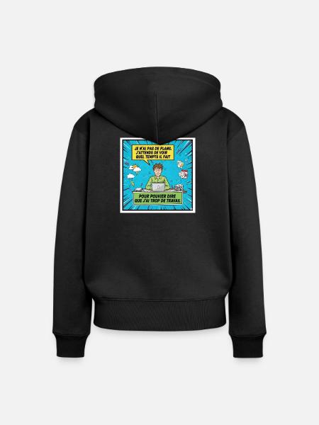 Prokrastination und Überarbeitung BD - Frauen Premium Bio Zip Hoodie - Schwarz