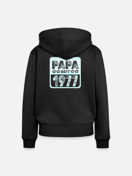 1977 - Frauen Premium Bio Zip Hoodie - Schwarz