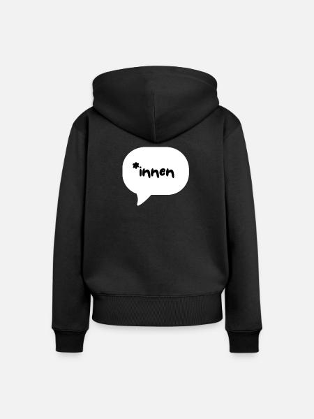 *innen - Frauen Premium Bio Zip Hoodie - Schwarz