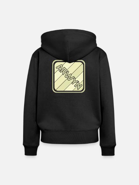 Maedchenname Arwyn - Frauen Premium Bio Zip Hoodie - Schwarz