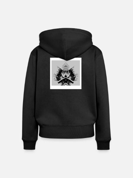 Star - Frauen Premium Bio Zip Hoodie - Schwarz