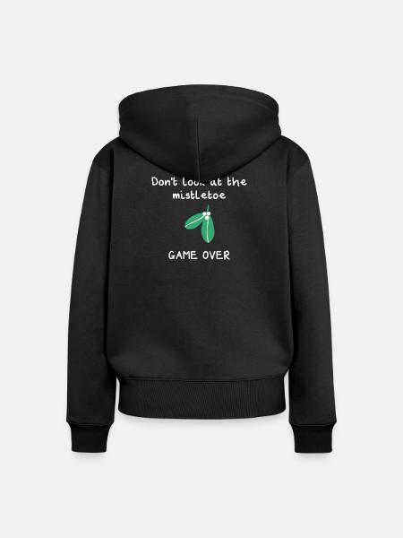 Mistelzweig Spiel vorbei - Frauen Premium Bio Zip Hoodie - Schwarz