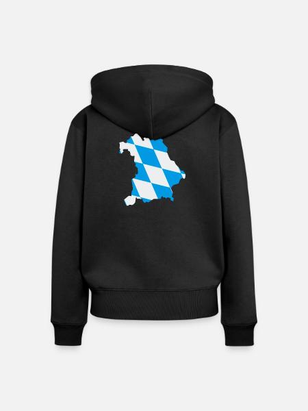 Bundesland Bayern - Frauen Premium Bio Zip Hoodie - Schwarz