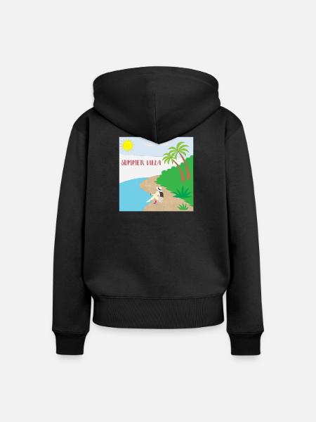 Sommervilla - Frauen Premium Bio Zip Hoodie - Schwarz
