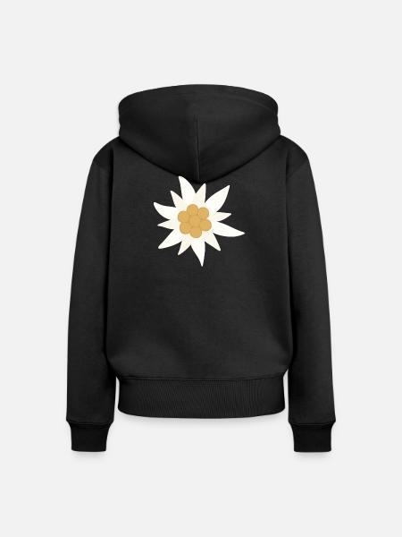 Edelweiss-Blume - Frauen Premium Bio Zip Hoodie - Schwarz