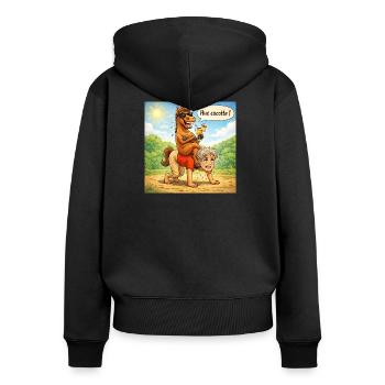 Reversal of horse - male roles - Women's Premium Organic Zip Hoodie - black - Back - Julia (174cm)