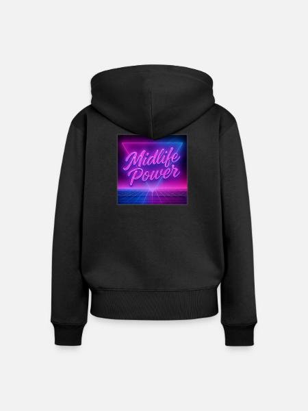 Midlife Power - Frauen Premium Bio Zip Hoodie - Schwarz