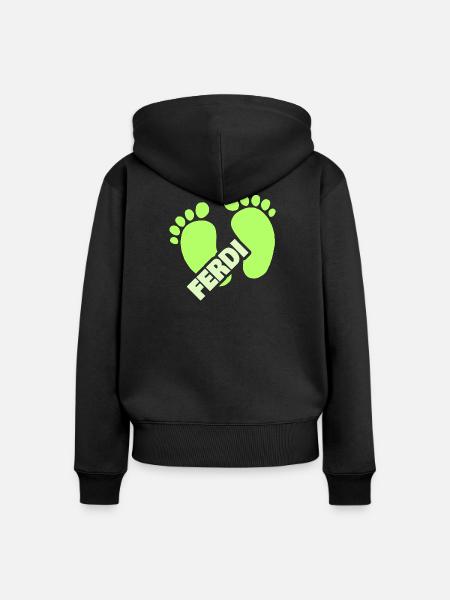 Geburt Ferdi - Frauen Premium Bio Zip Hoodie - Schwarz