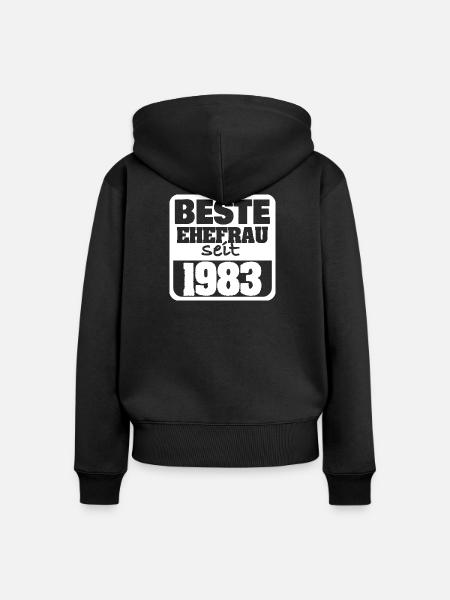 1983 - Frauen Premium Bio Zip Hoodie - Schwarz
