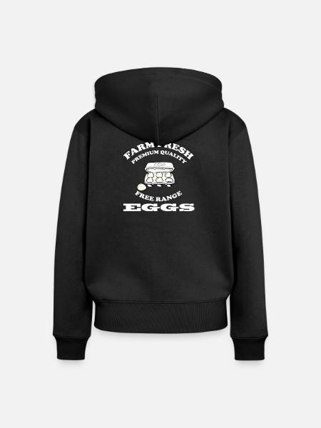 EGGS - Frauen Premium Bio Zip Hoodie - Schwarz