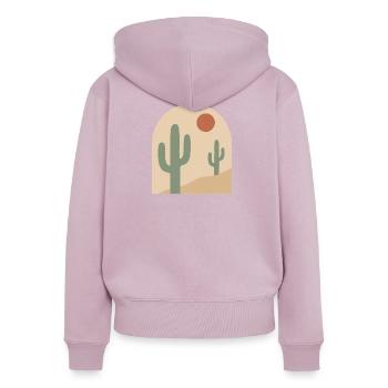 Desert Arch Serenity - Frauen Premium Bio Zip Hoodie - Altrosa - Hinten - Julia (174cm)