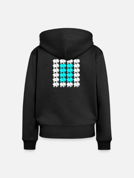 ELEFANT - Frauen Premium Bio Zip Hoodie - Schwarz