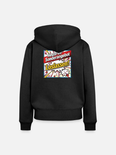 Loslassen - Frauen Premium Bio Zip Hoodie - Schwarz