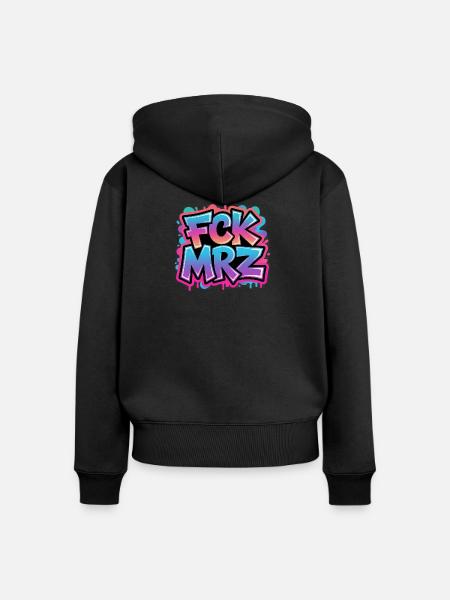 FCK MRZ - Anti CDU Meme - Frauen Premium Bio Zip Hoodie - Schwarz