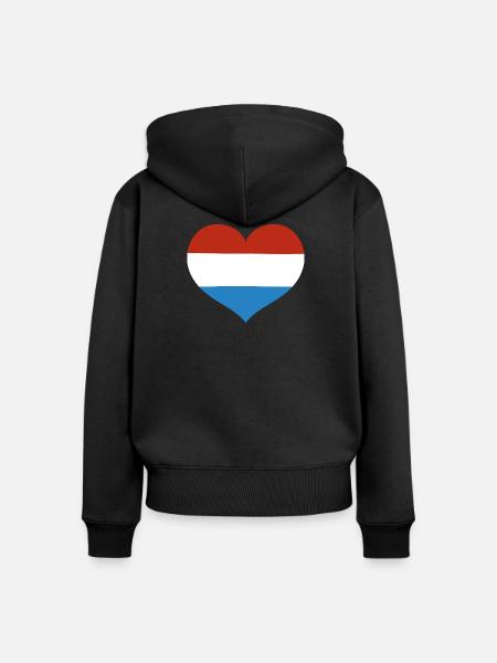 Luxembourg Heart Flagge - Frauen Premium Bio Zip Hoodie - Schwarz