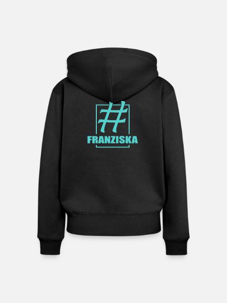 Franziska als Name - Frauen Premium Bio Zip Hoodie - Schwarz