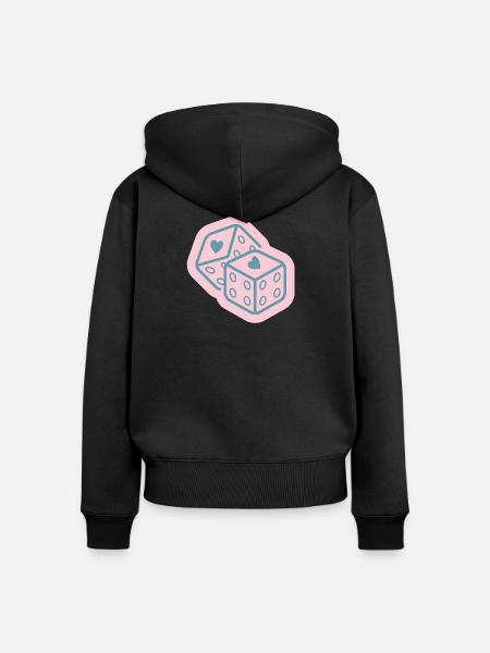Heart-Dice-Design - Frauen Premium Bio Zip Hoodie - Schwarz
